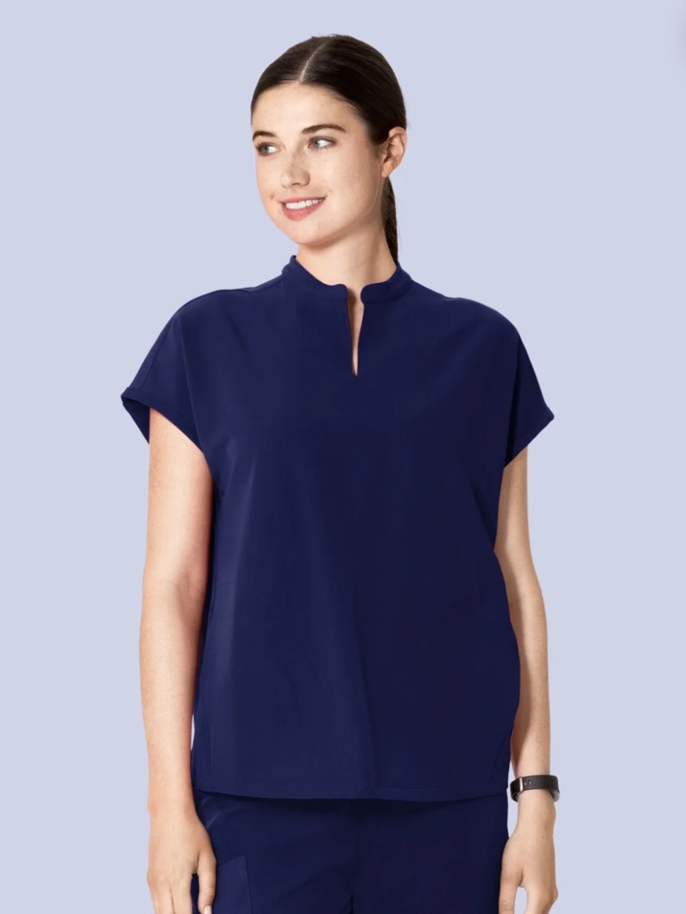Mandala women’s navy scrub top